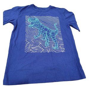 Boys Dinosaur Geometric Graphic Print, Royal Blue Shirt Size XL 14